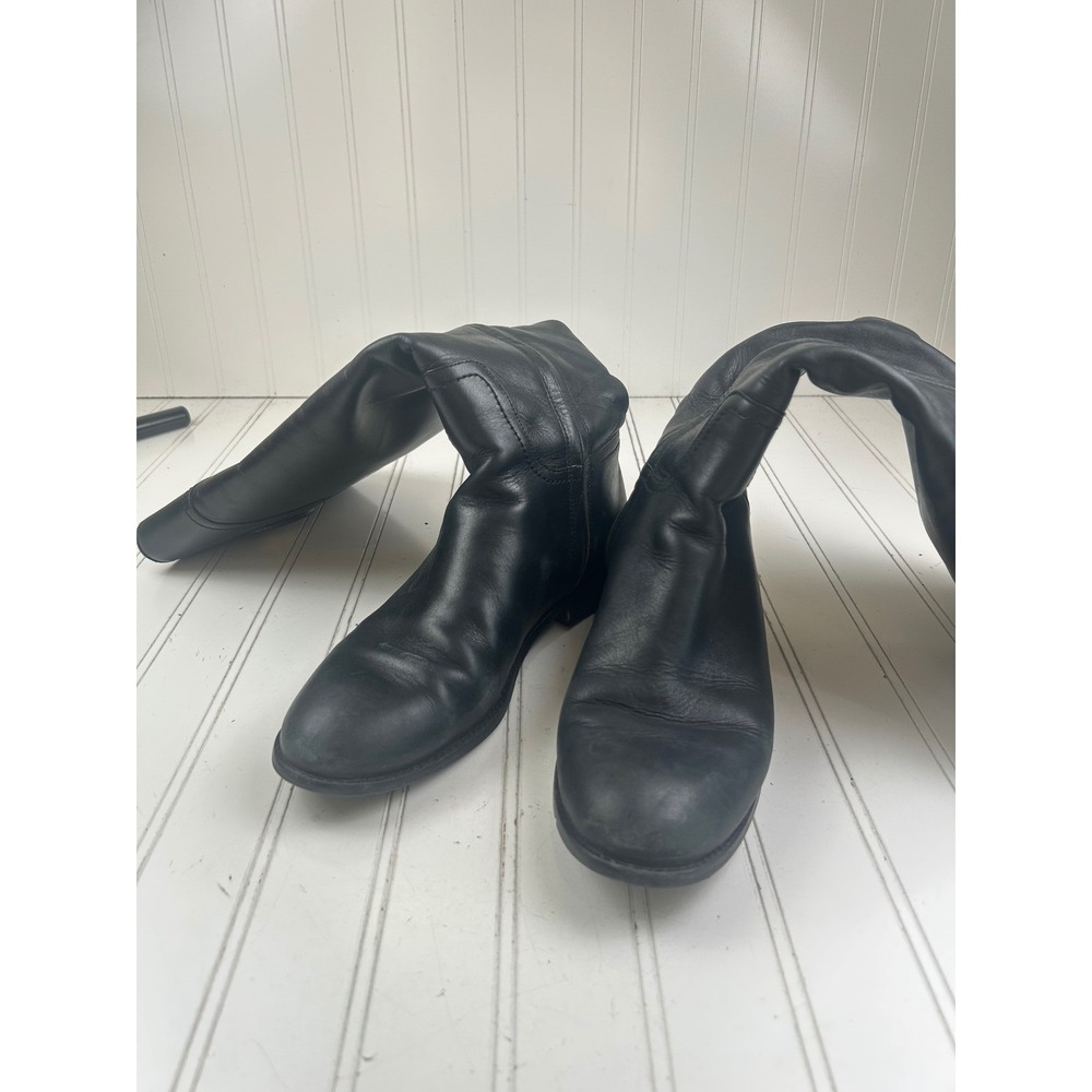 Tory Burch Black Leather Ashlynn Riding Boots Women's Size 8.5 - Picture 10 of 13